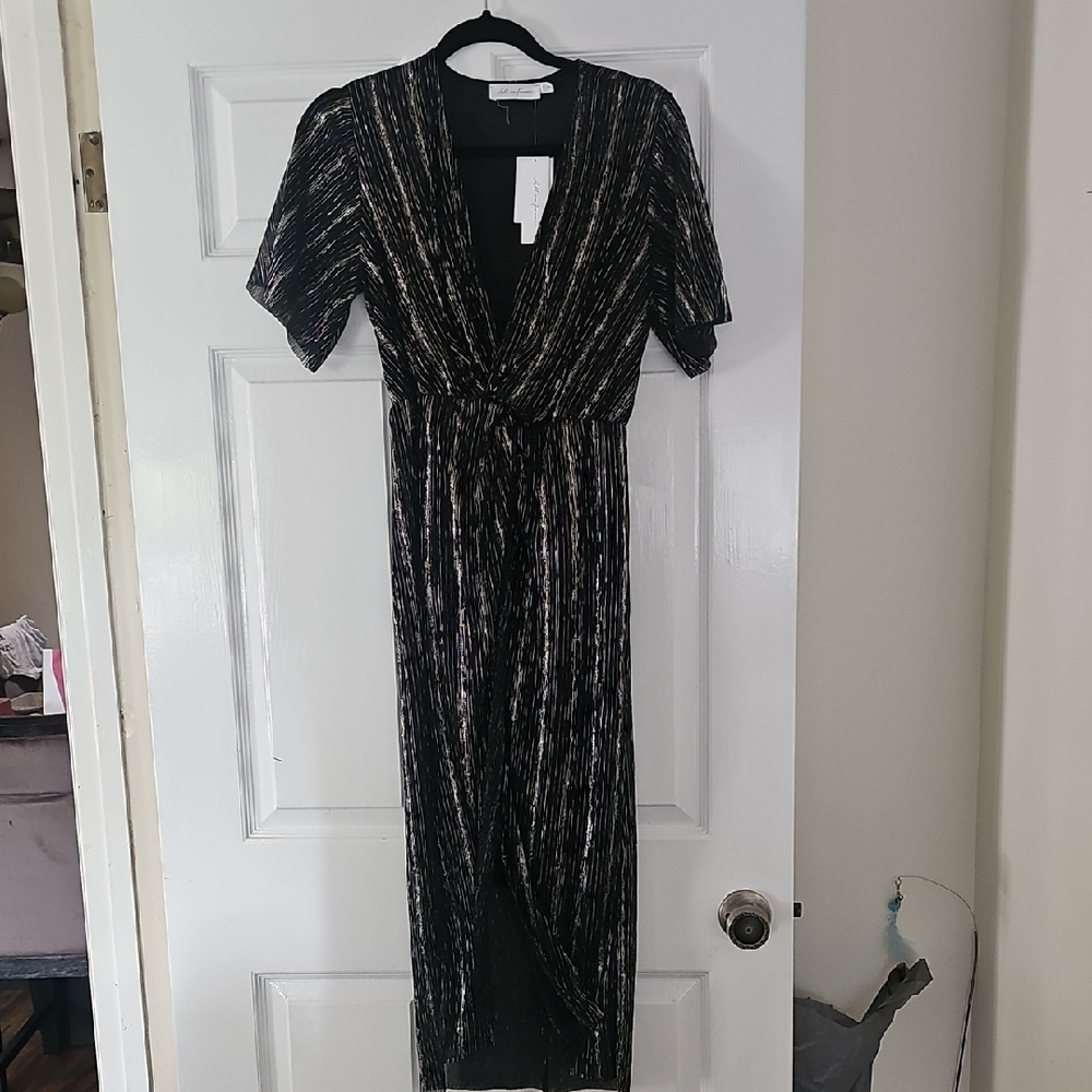 Elegant Black and Gold Women's Dress